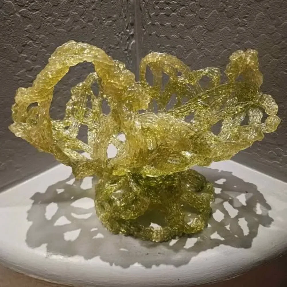 Chartreuse Woven Plastic Decorative Centerpiece Bowl